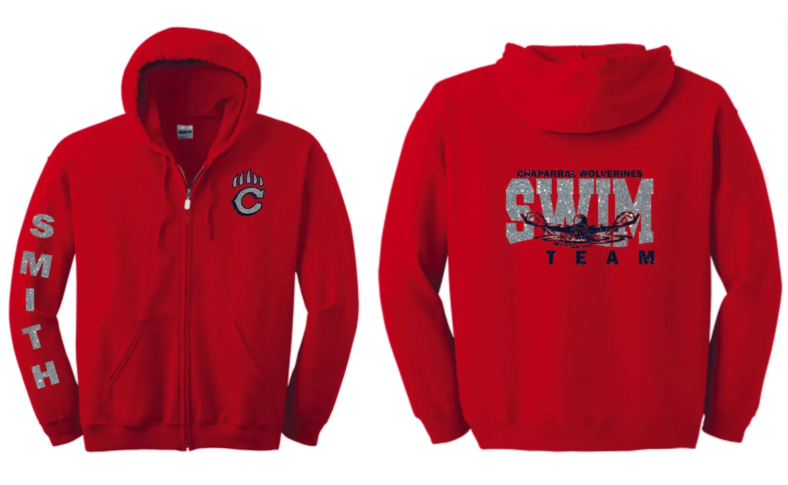 Chap Swim & Dive Zip Up Hoodie -Matte or Glitter