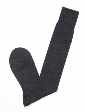 CHARCOAL OVER-CALF HOSE WOOL SOCKS