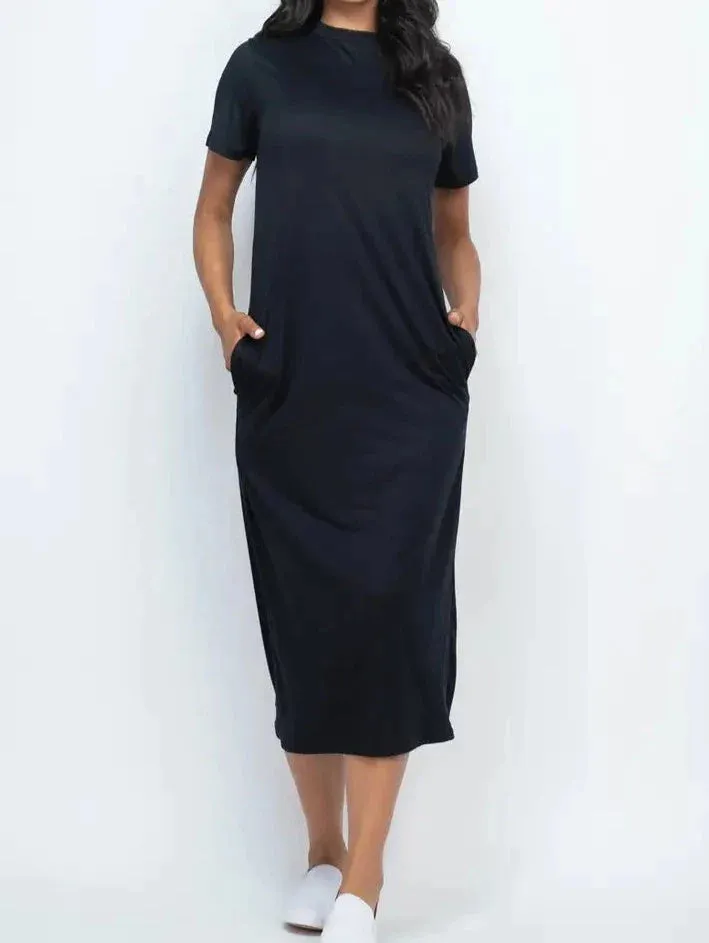 CHOSEN T-Shirt Midi Dress with Side Pockets