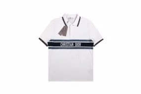 Christian Dior "Striped Logo" Polo Shirt