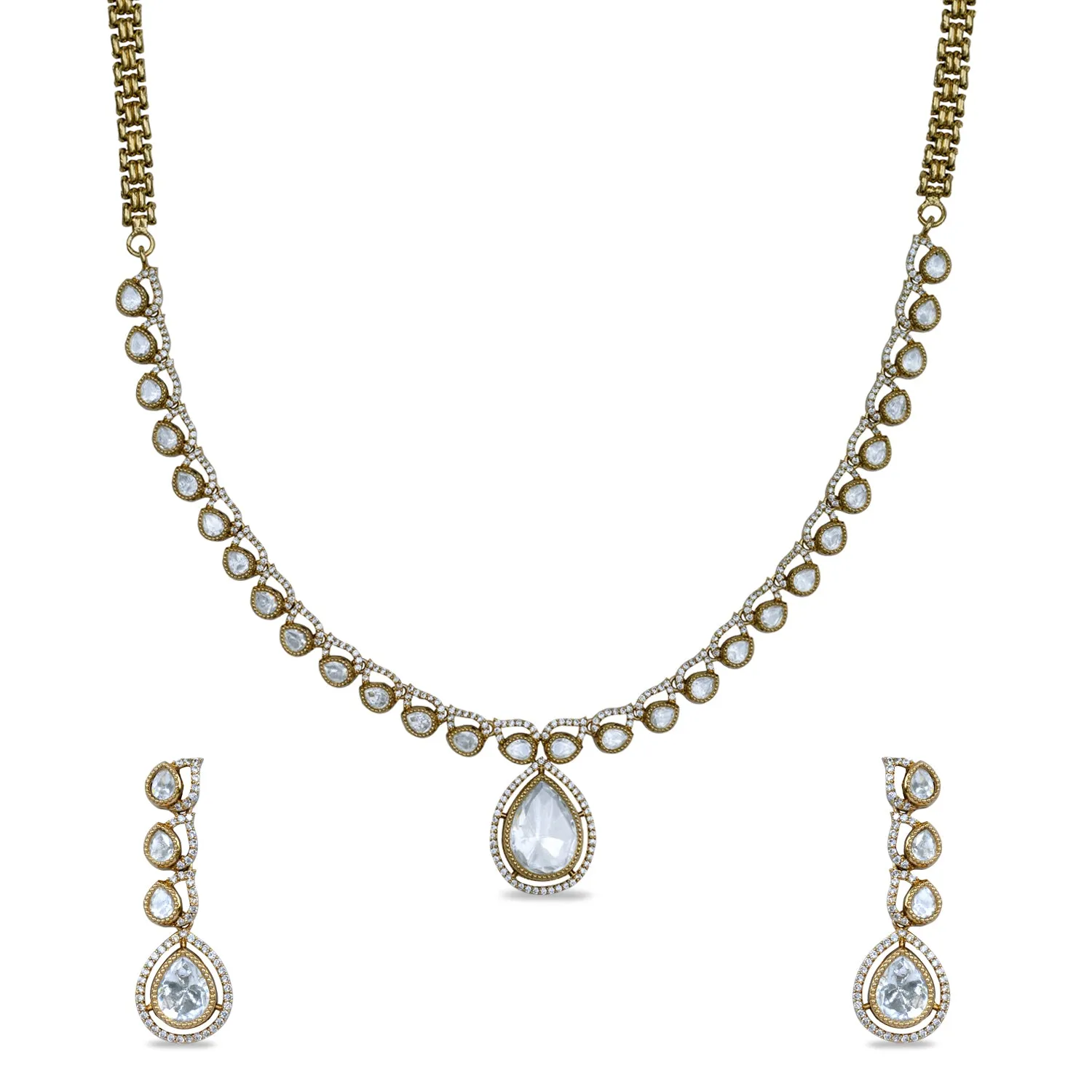 Classic Shine Polki Necklace Set