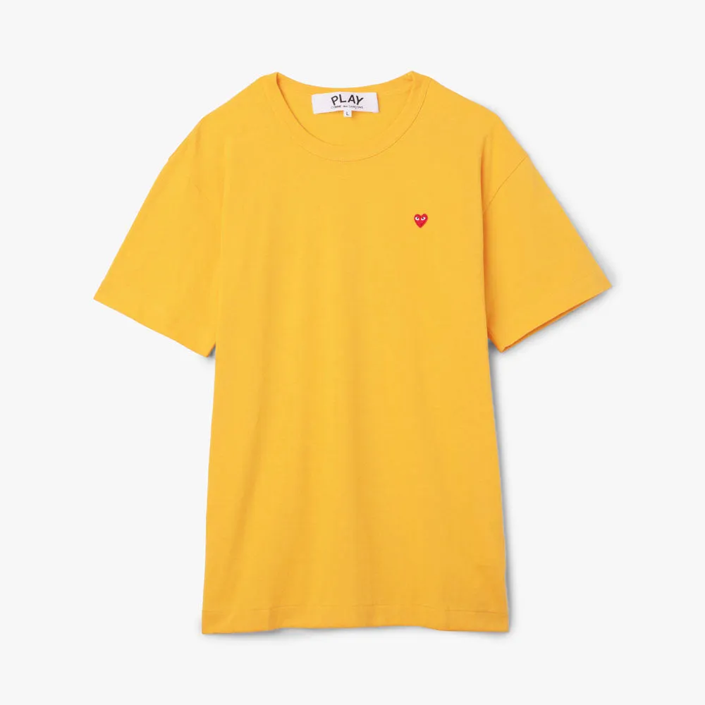 COMME des GARCONS PLAY Small Red Heart T-Shirt / Yellow