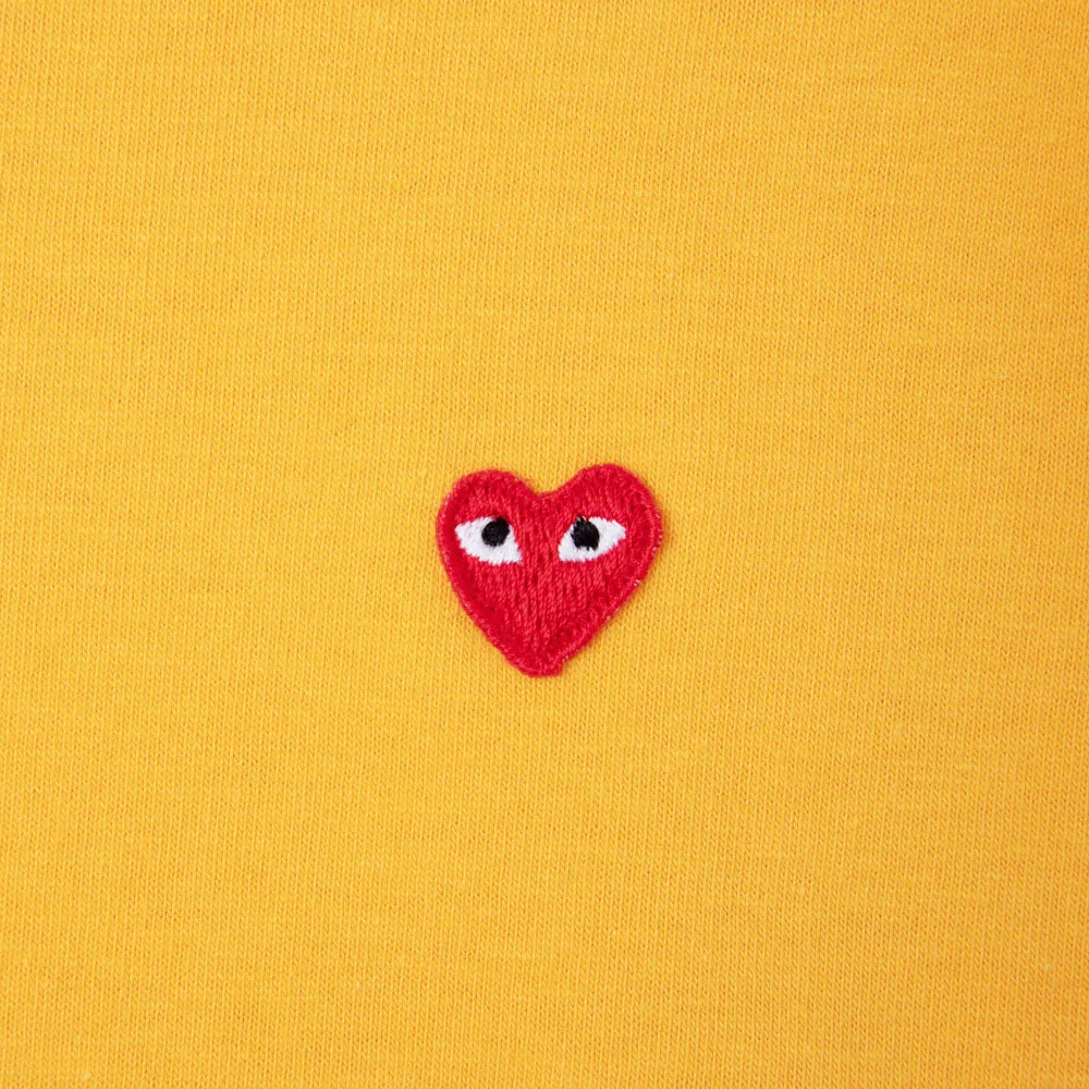 COMME des GARCONS PLAY Small Red Heart T-Shirt / Yellow