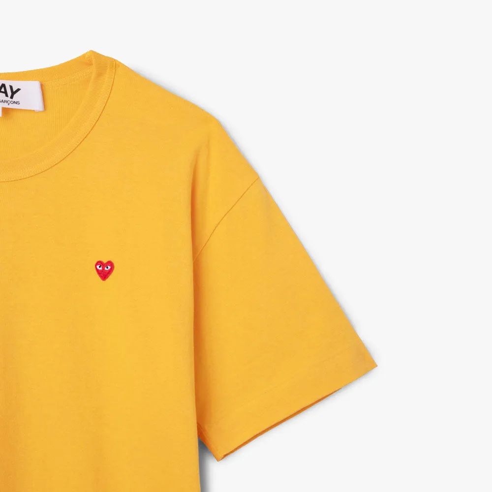 COMME des GARCONS PLAY Small Red Heart T-Shirt / Yellow