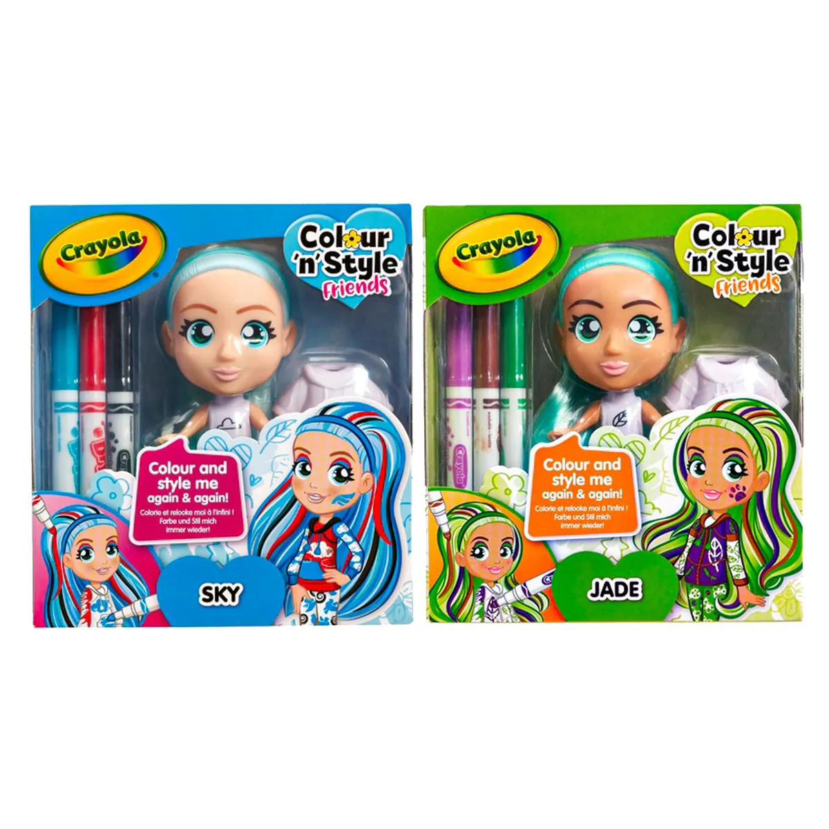 Crayola Colour 'n' Style Friends Sky and Jade Bundle