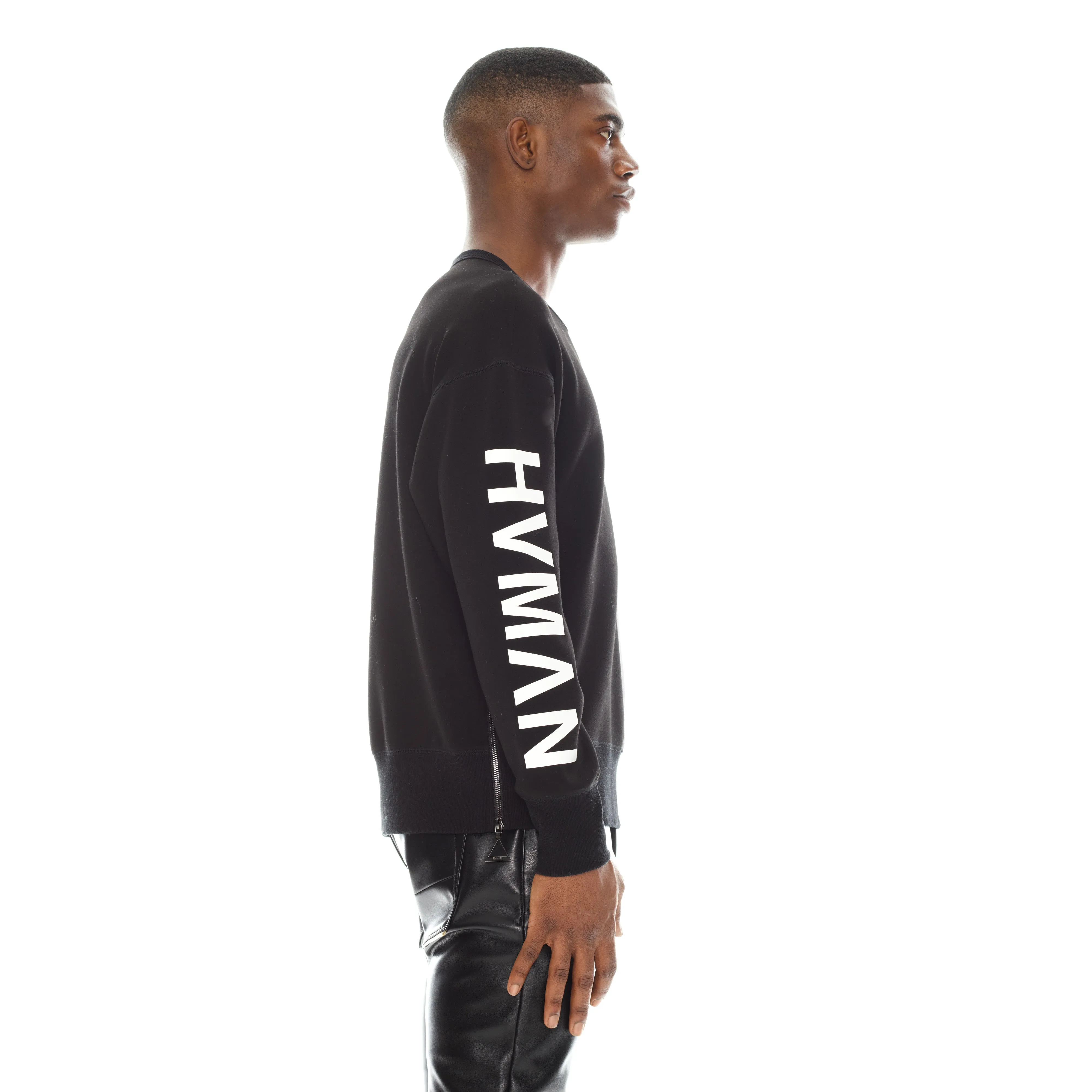 CREW SWEATSHIRT IN BLACK GRAPHIC