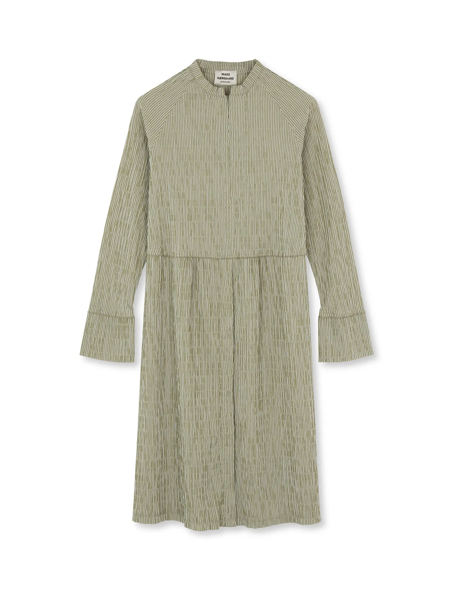 Crinckle Pop Dupina Dress, Olive Branch/Cloud Dancer