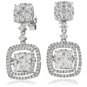 DIAMOND FANCY MOVEABLE EARRING IN 18K WHITE GOLD