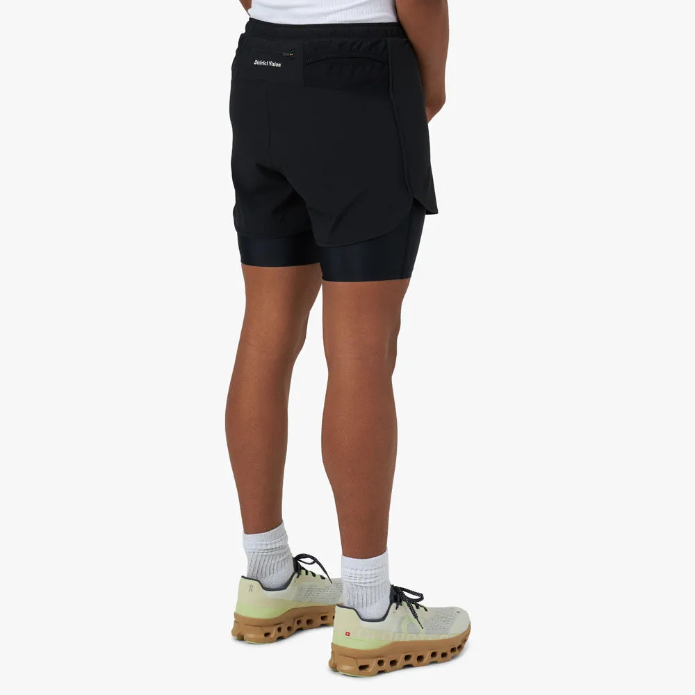 District Vision Layered Pocketed Trail Shorts / Black