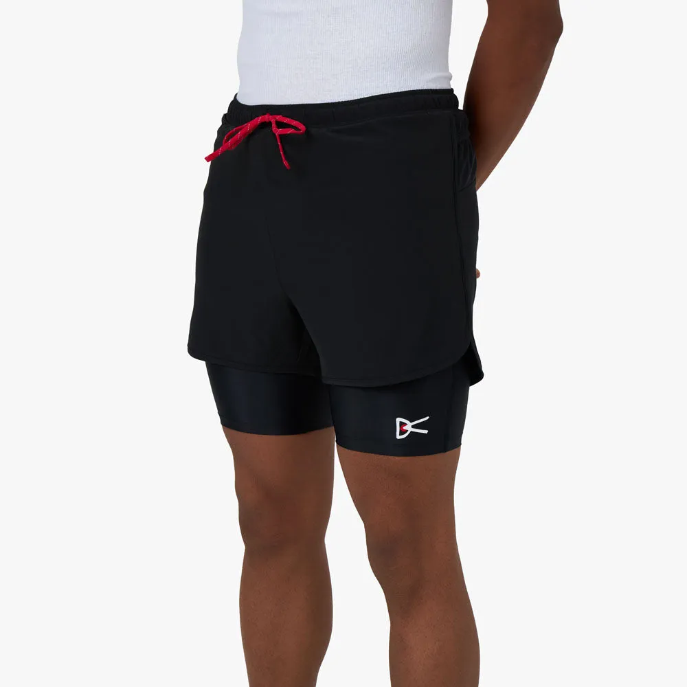 District Vision Layered Pocketed Trail Shorts / Black