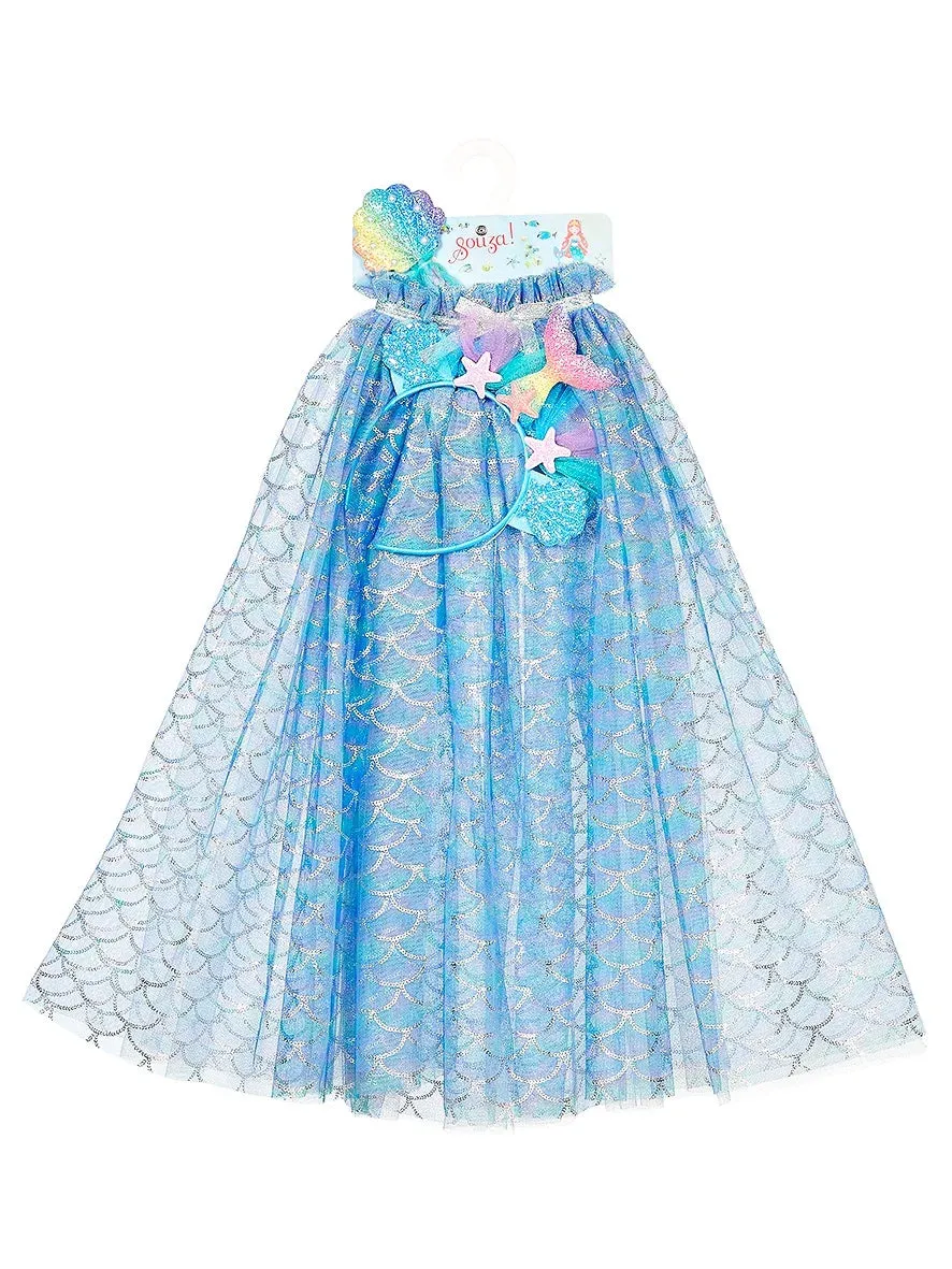 Dress Up Kit - Marlya - Mermaid Cape & Tiara & Wand Set