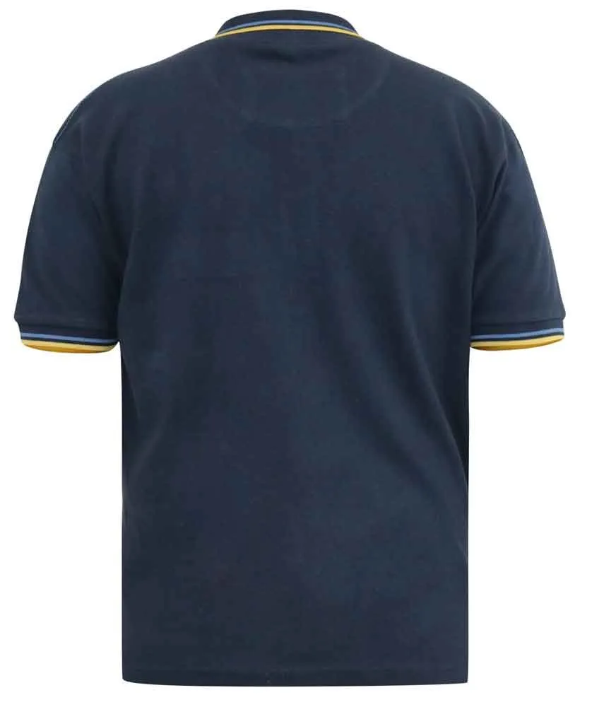 Duke X-Tall Hamford Navy Tipped Polo Navy