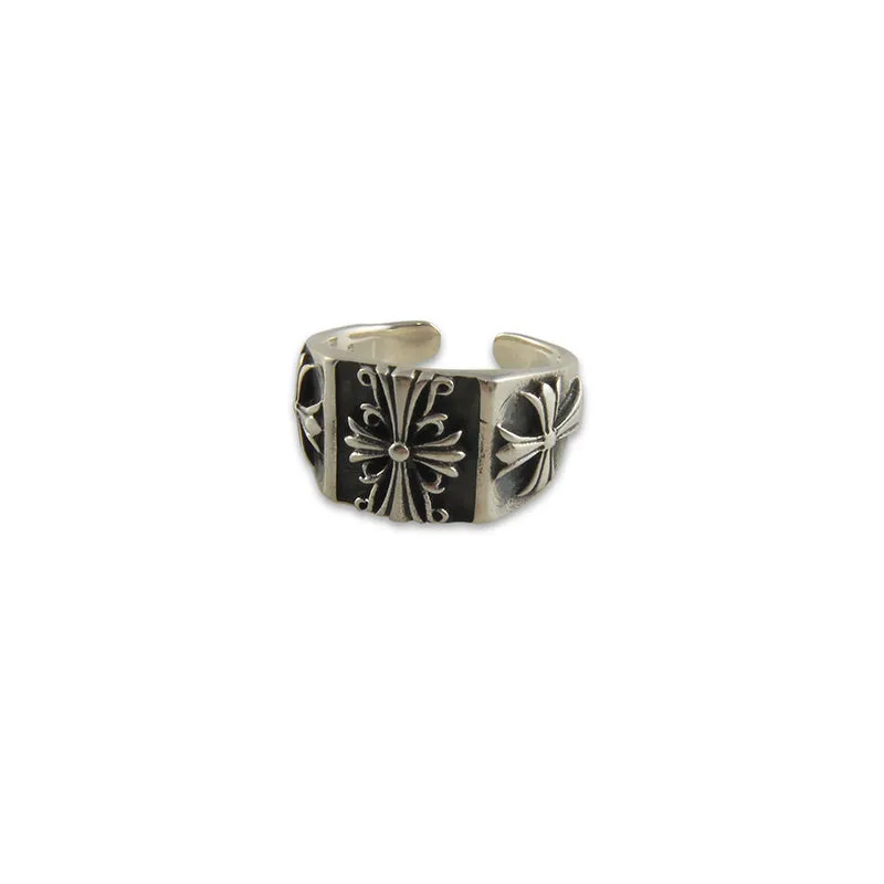 Embossed fleur de lys Sterling Silver adjustable Ring