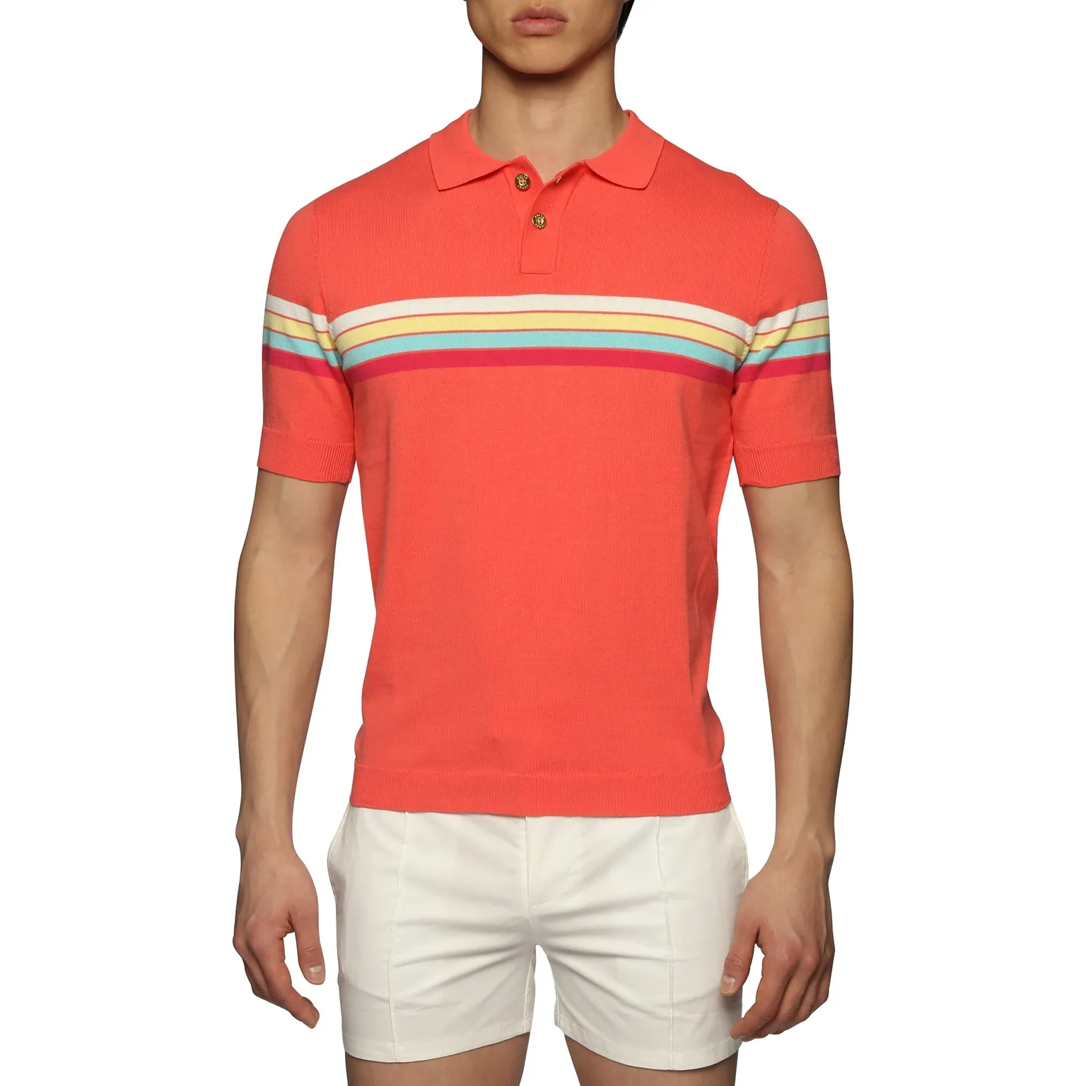 Etna Sunset Torino Stripe Knit Polo