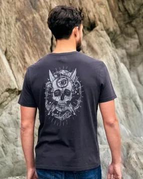 Eye Sea Waves - Mens Short Sleeve Stonewash T-shirt - Dark Grey