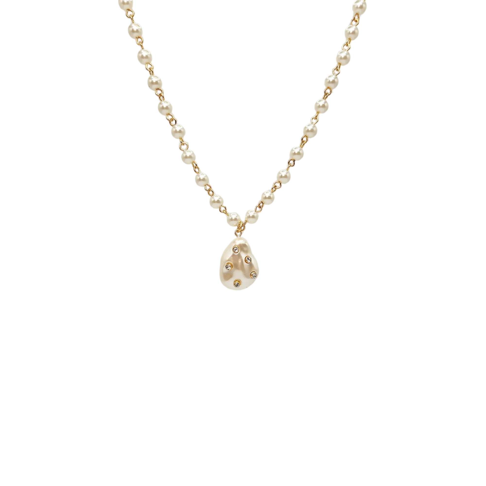 Gold Pearl S Hook Necklace