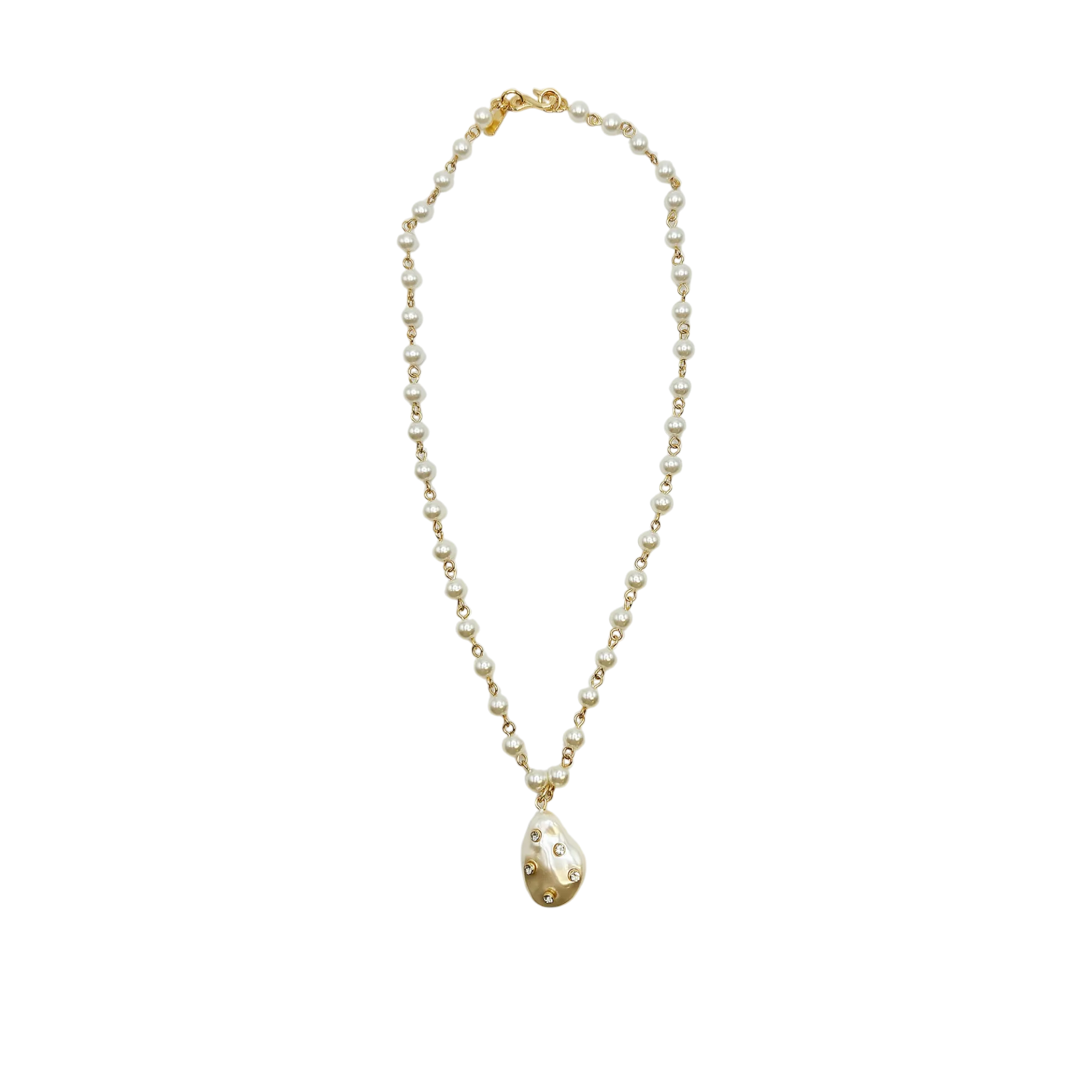 Gold Pearl S Hook Necklace