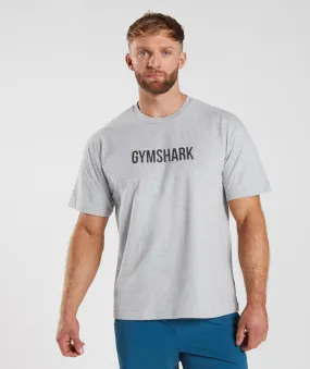 Gymshark Apollo Oversized T-Shirt - Light Grey Marl