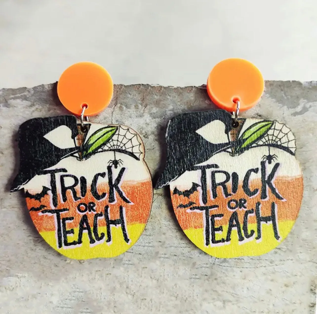 Halloween Teacher Earrings - Trick or Teach