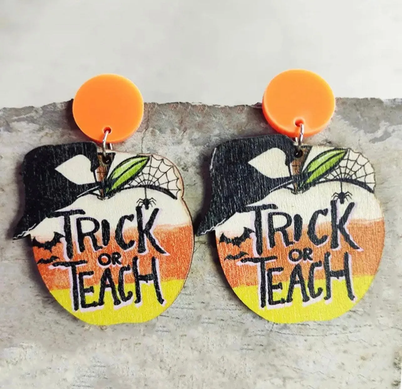 Halloween Teacher Earrings - Trick or Teach