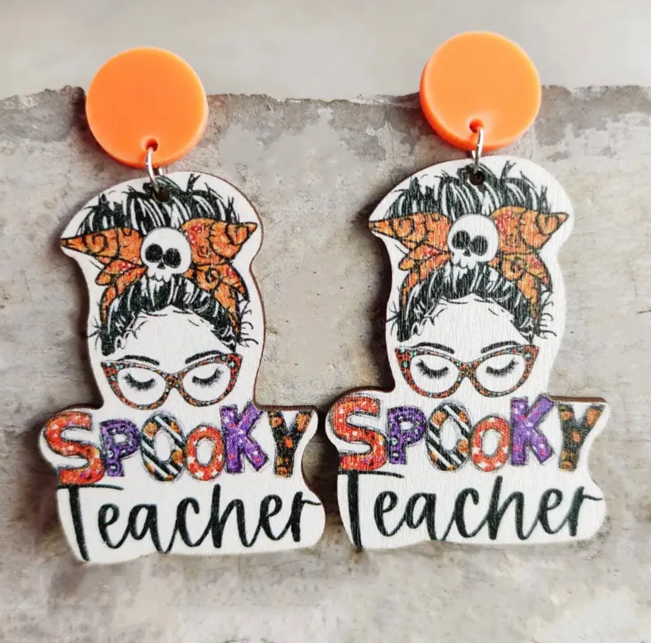 Halloween Teacher Earrings - Trick or Teach