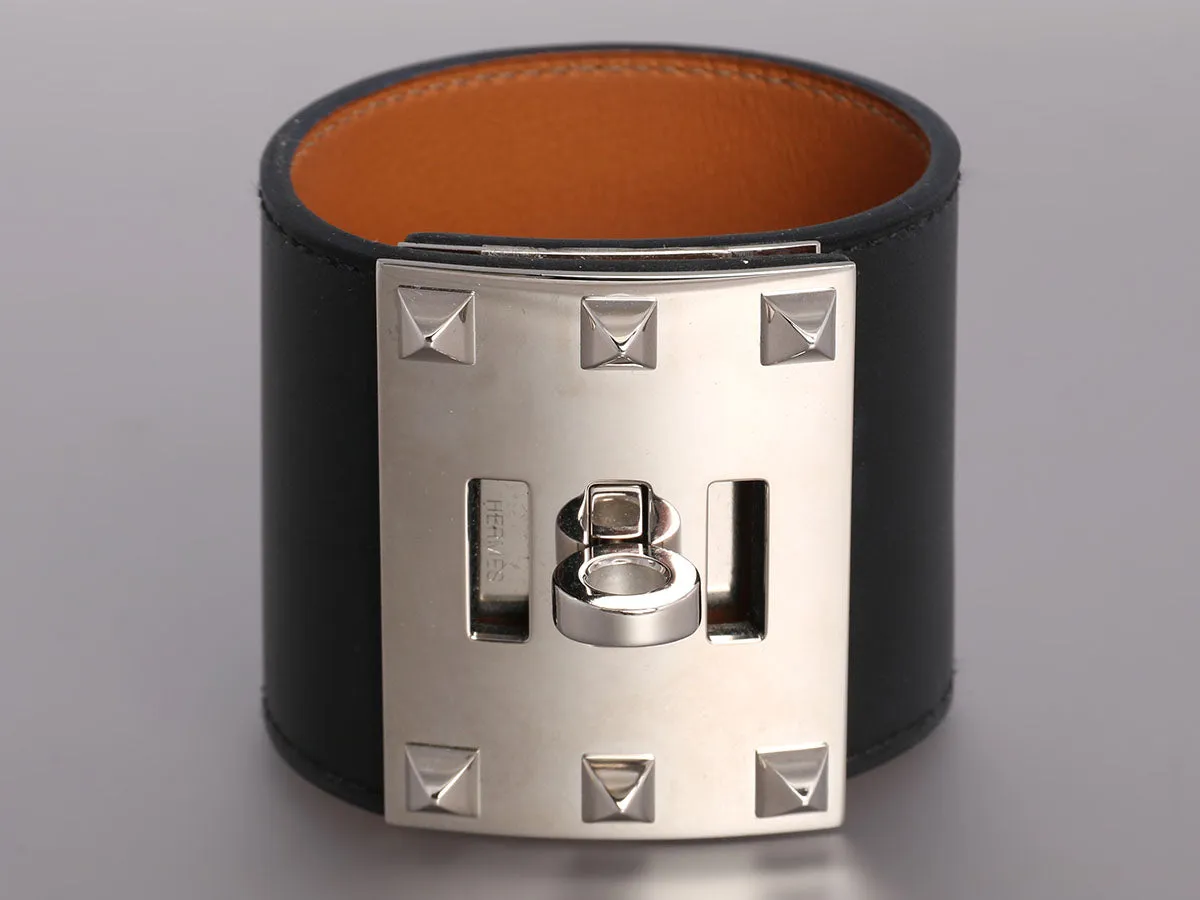 Hermès Black Box Leather Kelly Dog Extreme Bracelet