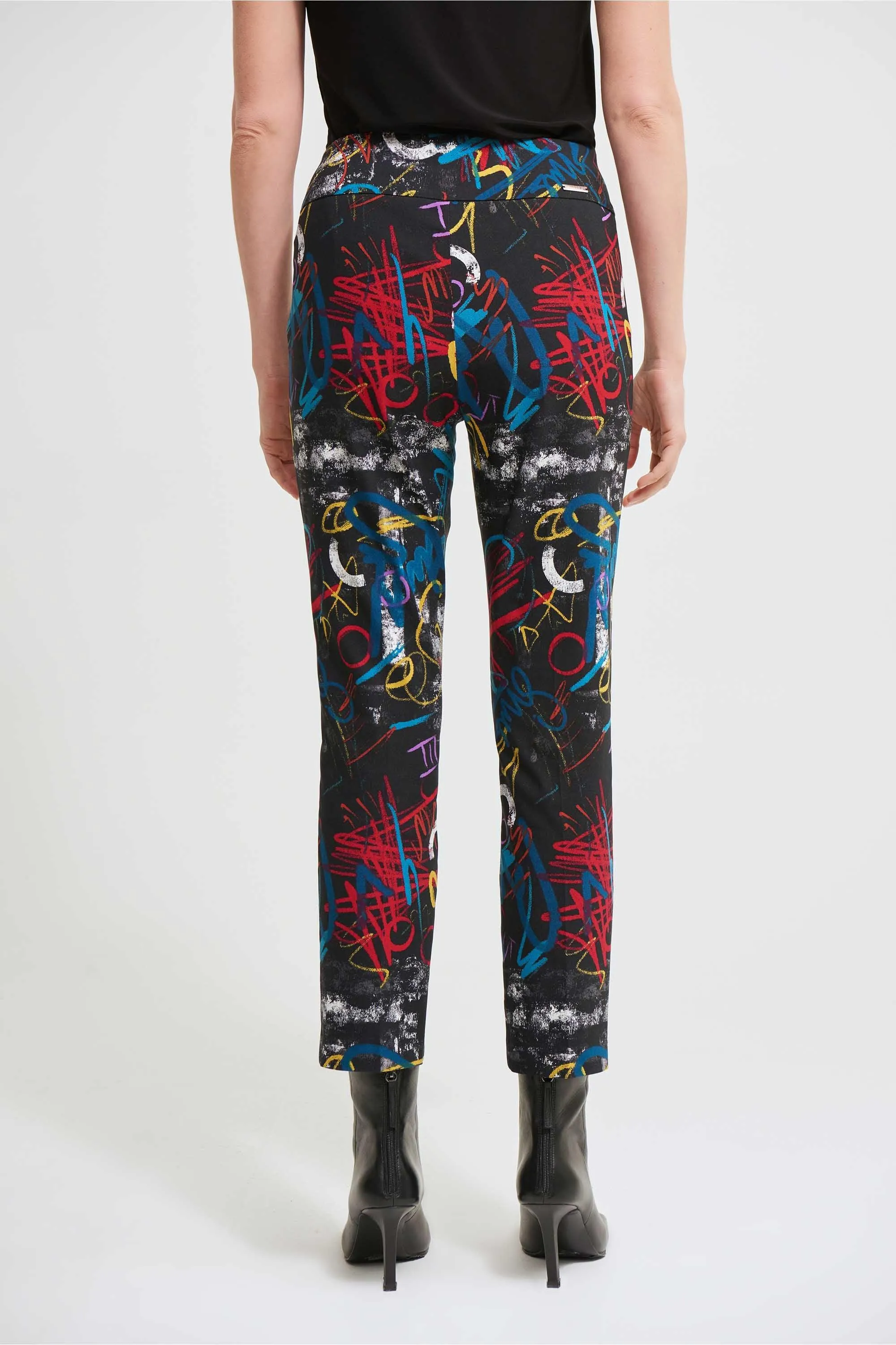 Joseph Ribkoff Black/Vanilla Graffiti Print Trouser Style 213696