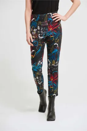 Joseph Ribkoff Black/Vanilla Graffiti Print Trouser Style 213696