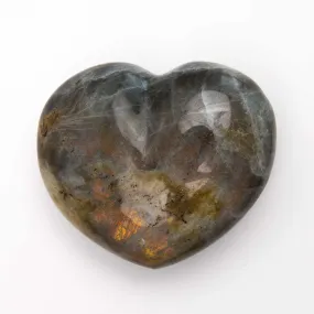 Labradorite, Orange Flash - Heart