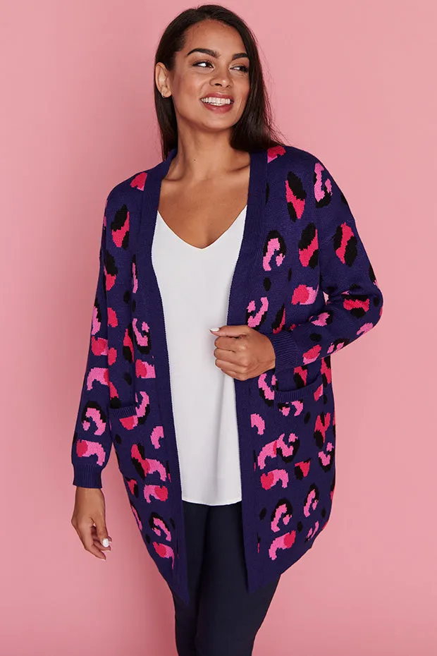 Lottie Navy Animal Cardigan