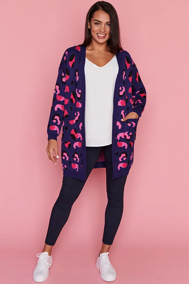 Lottie Navy Animal Cardigan