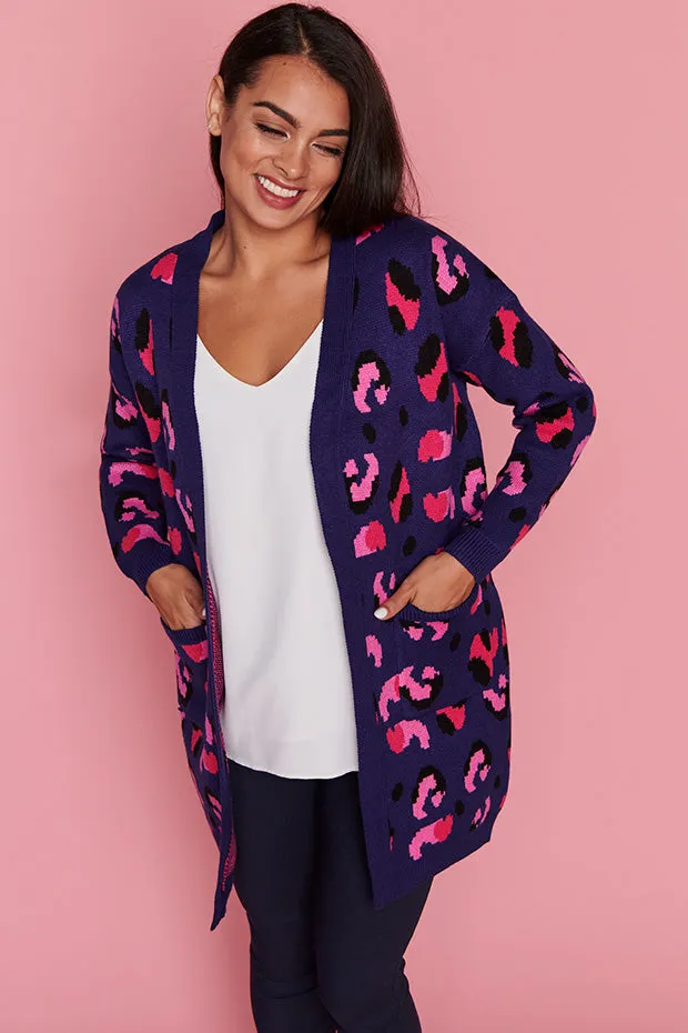 Lottie Navy Animal Cardigan