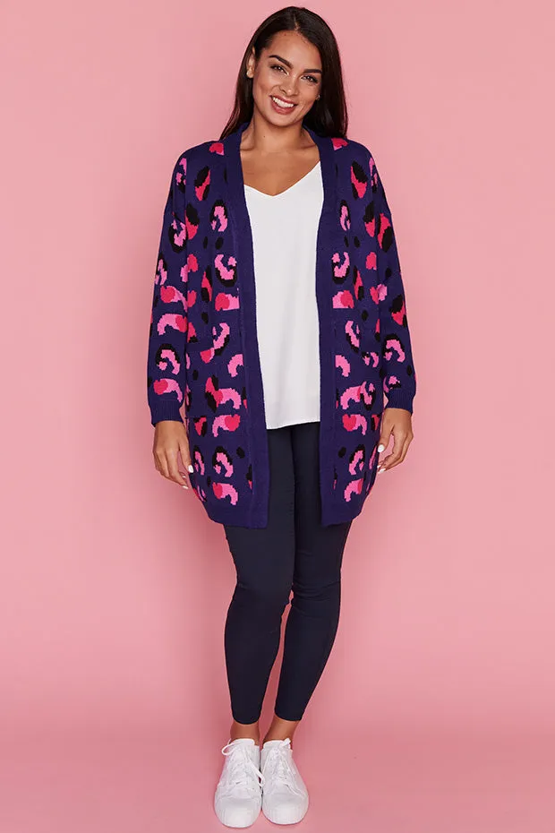 Lottie Navy Animal Cardigan