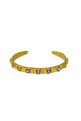 Marie Helene de Taillac 20K Yellow Gold Multicolored Precious Punky Bangle