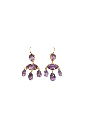 Marie Helene de Taillac Marquise D'Estrees Amethyst Earrings