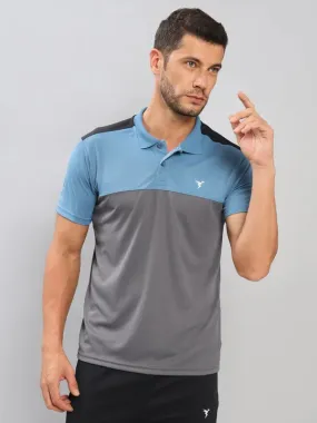 Men Colorblock Slim Fit Polo T-shirt with TECHNO COOL 