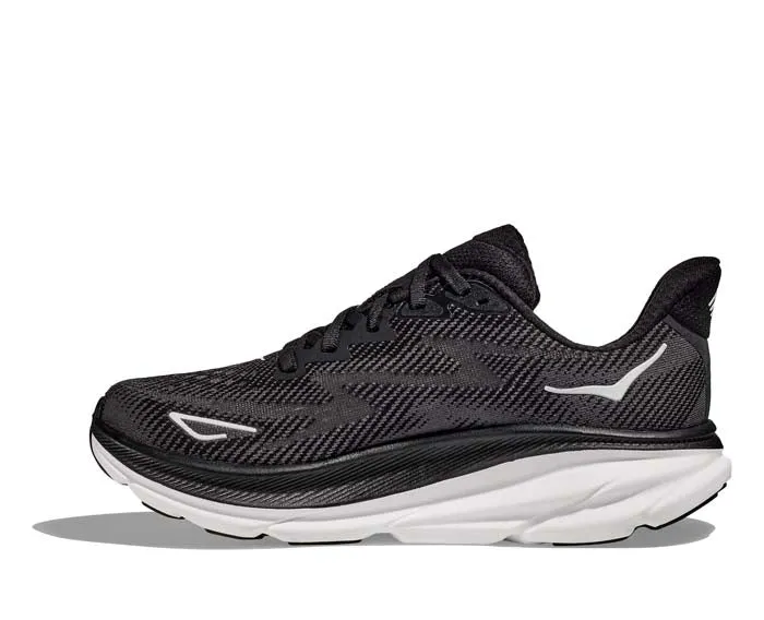 Men's Hoka Clifton 9 in Black/White