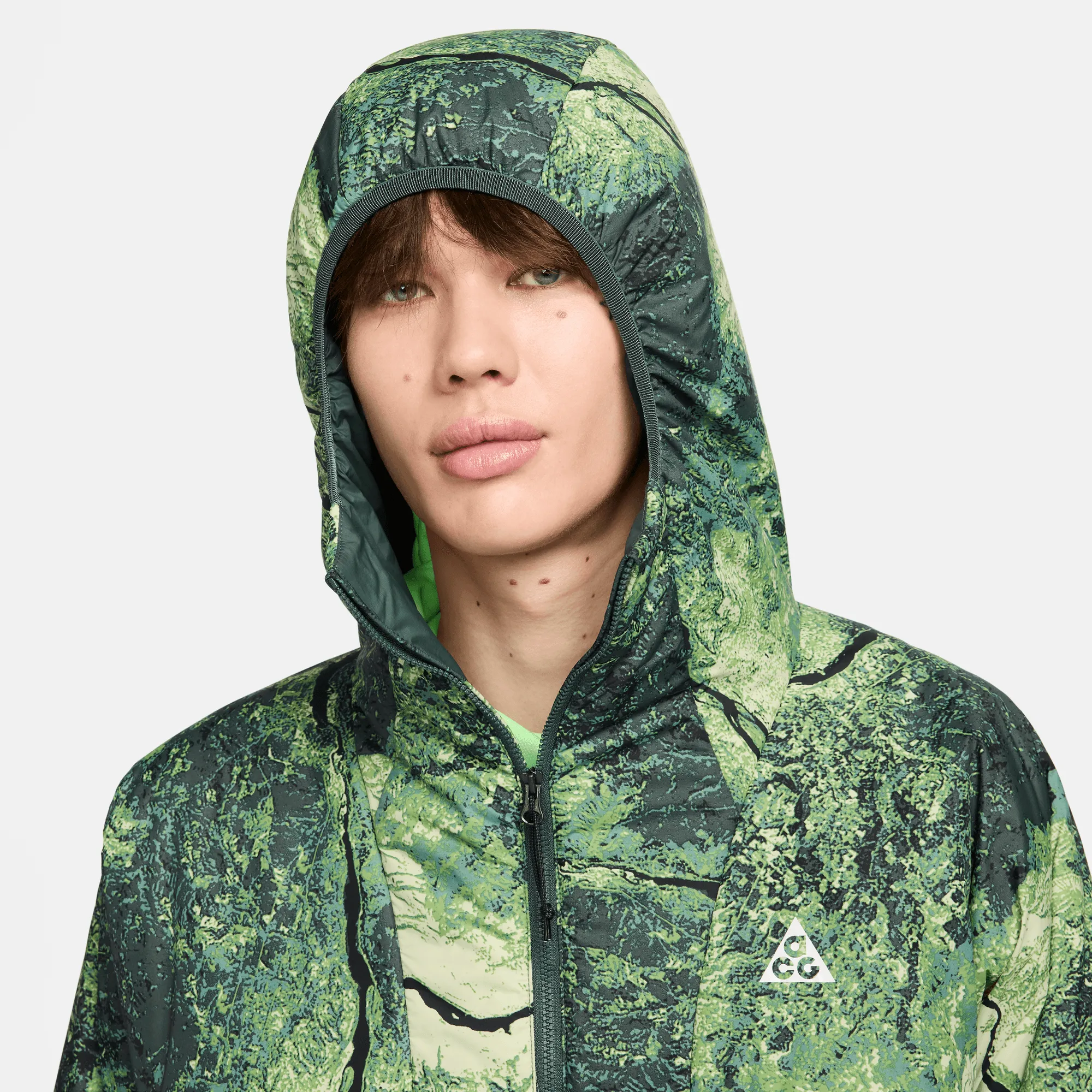 Men's Nike ACG "Rope de Dope" Allover Print Puffer Jacket - Vintage Green/Summit White