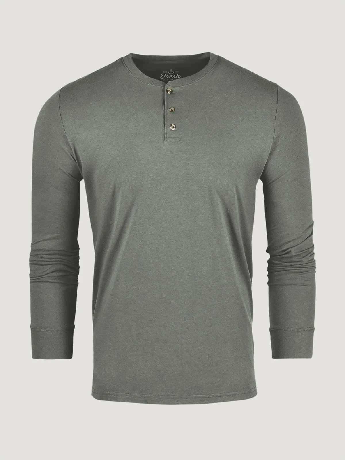 Mercury Green Long Sleeve Henley