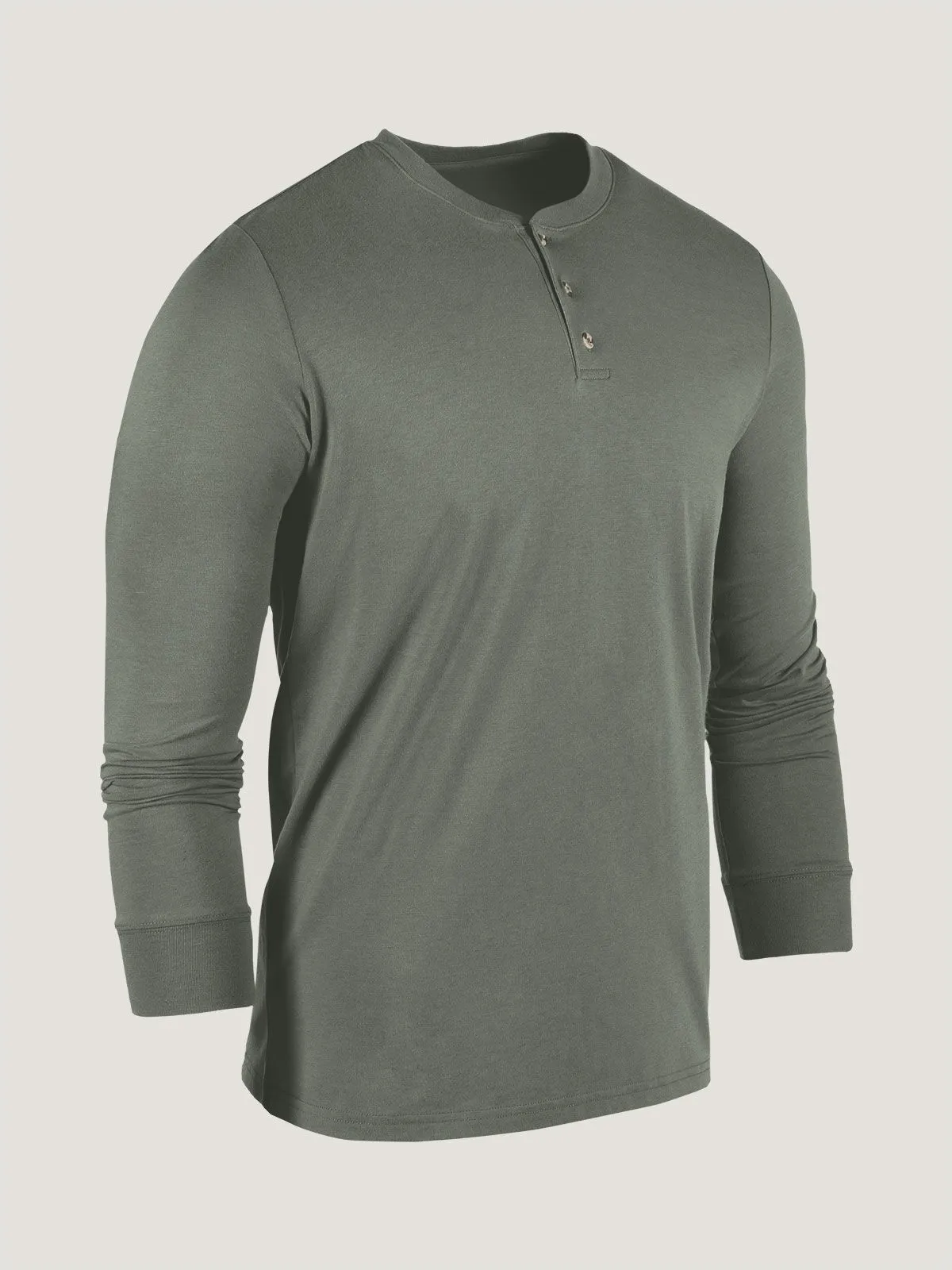 Mercury Green Long Sleeve Henley