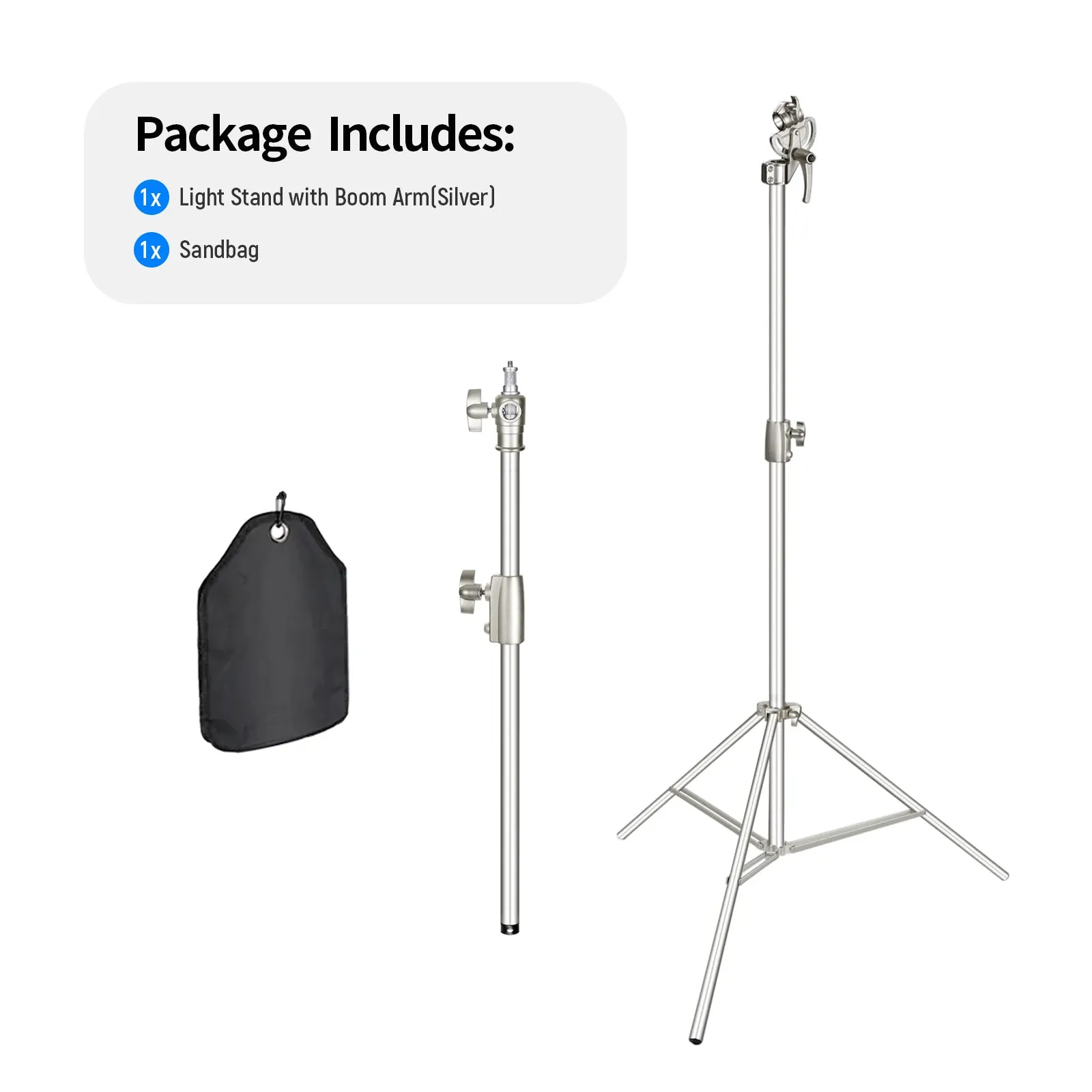 NEEWER 385cm Light Stand With Boom Arm And Sandbag