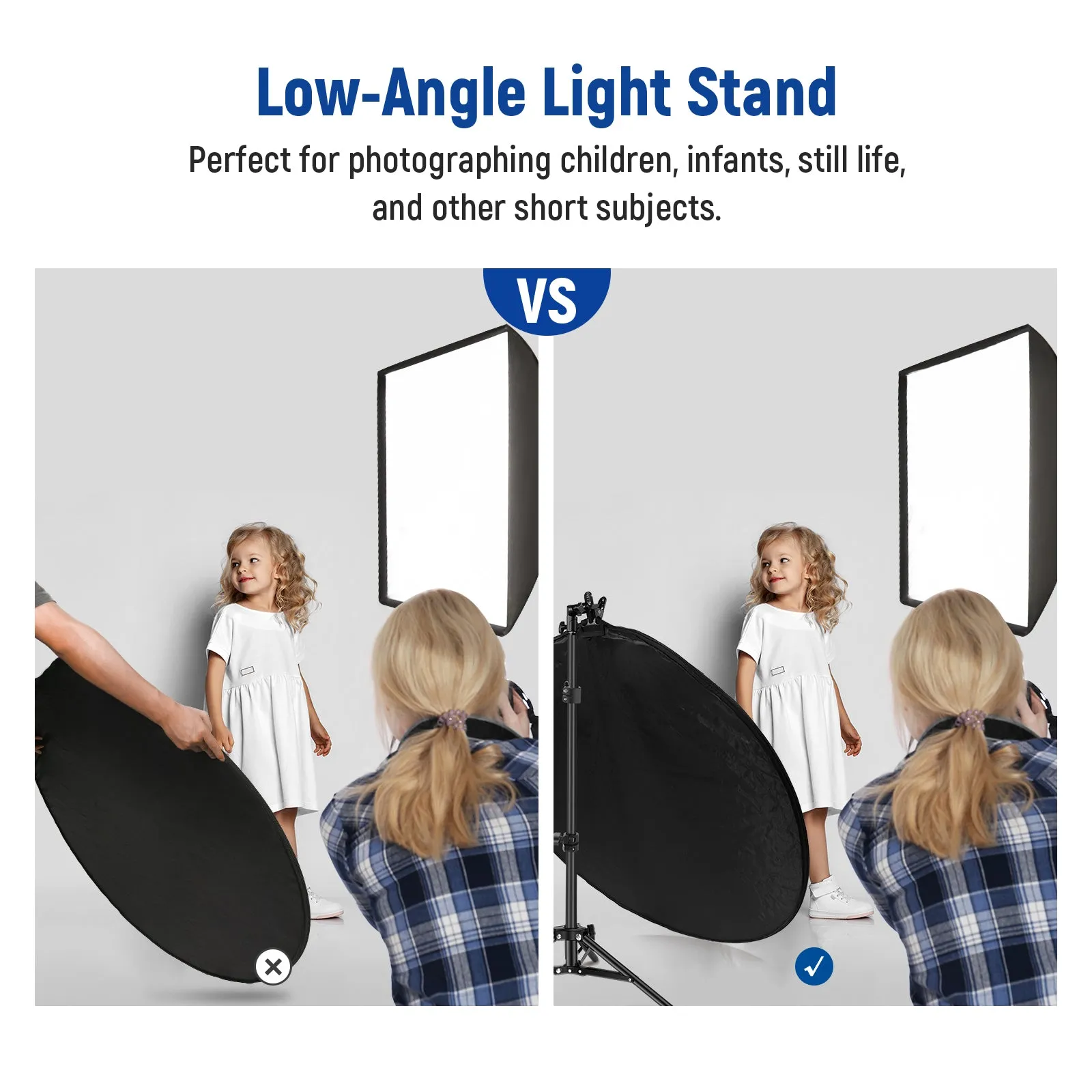 NEEWER 43”/110cm Light Reflector with Metal Clamp and Stand