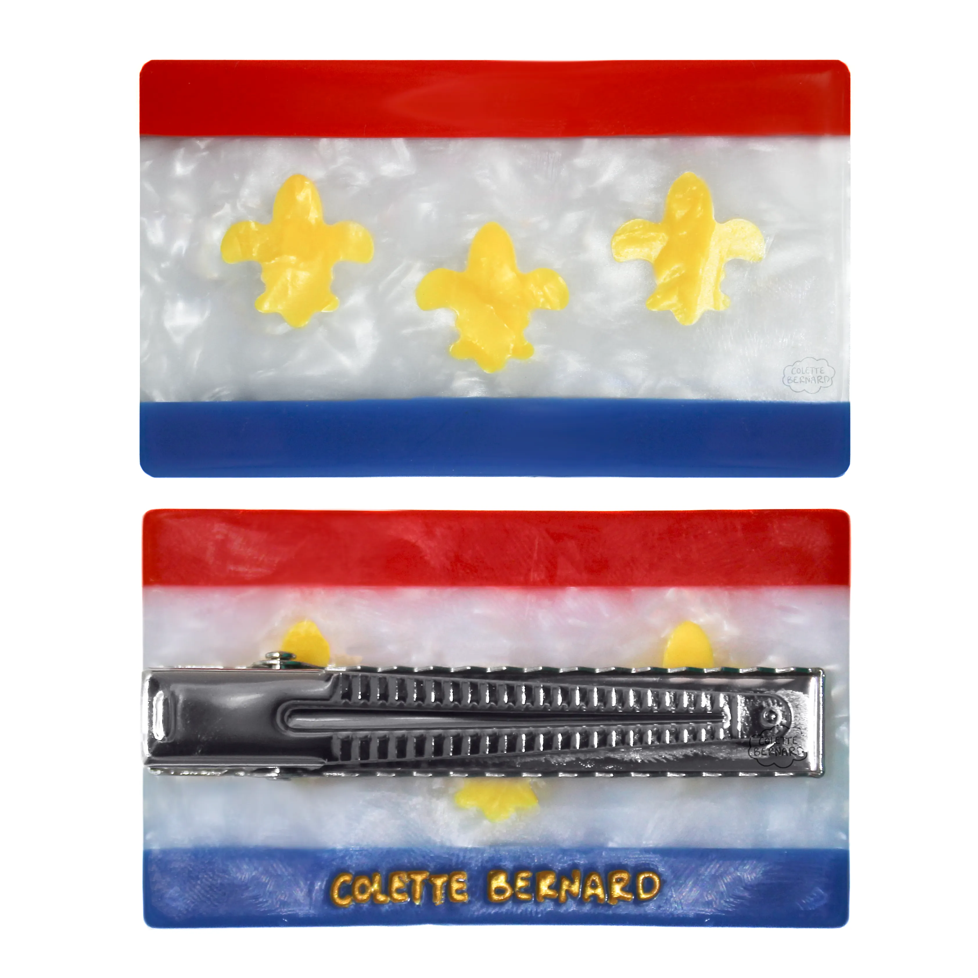 New Orleans Flag Hair Clip