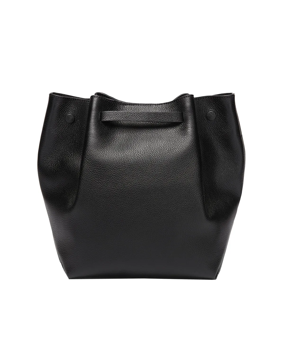 New York Bucket Bag (Black Small Grain)