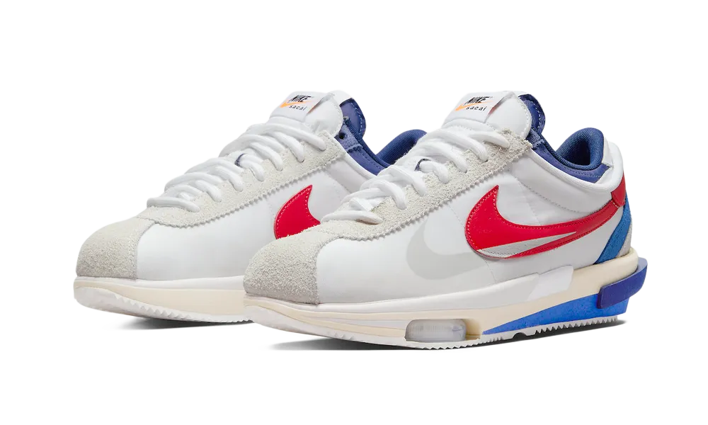 Nike Cortez 4.0 Sacai White University Red Blue