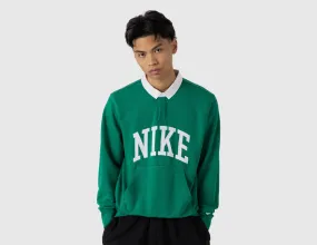 Nike Long-Sleeve Fleece Polo Malachite / White