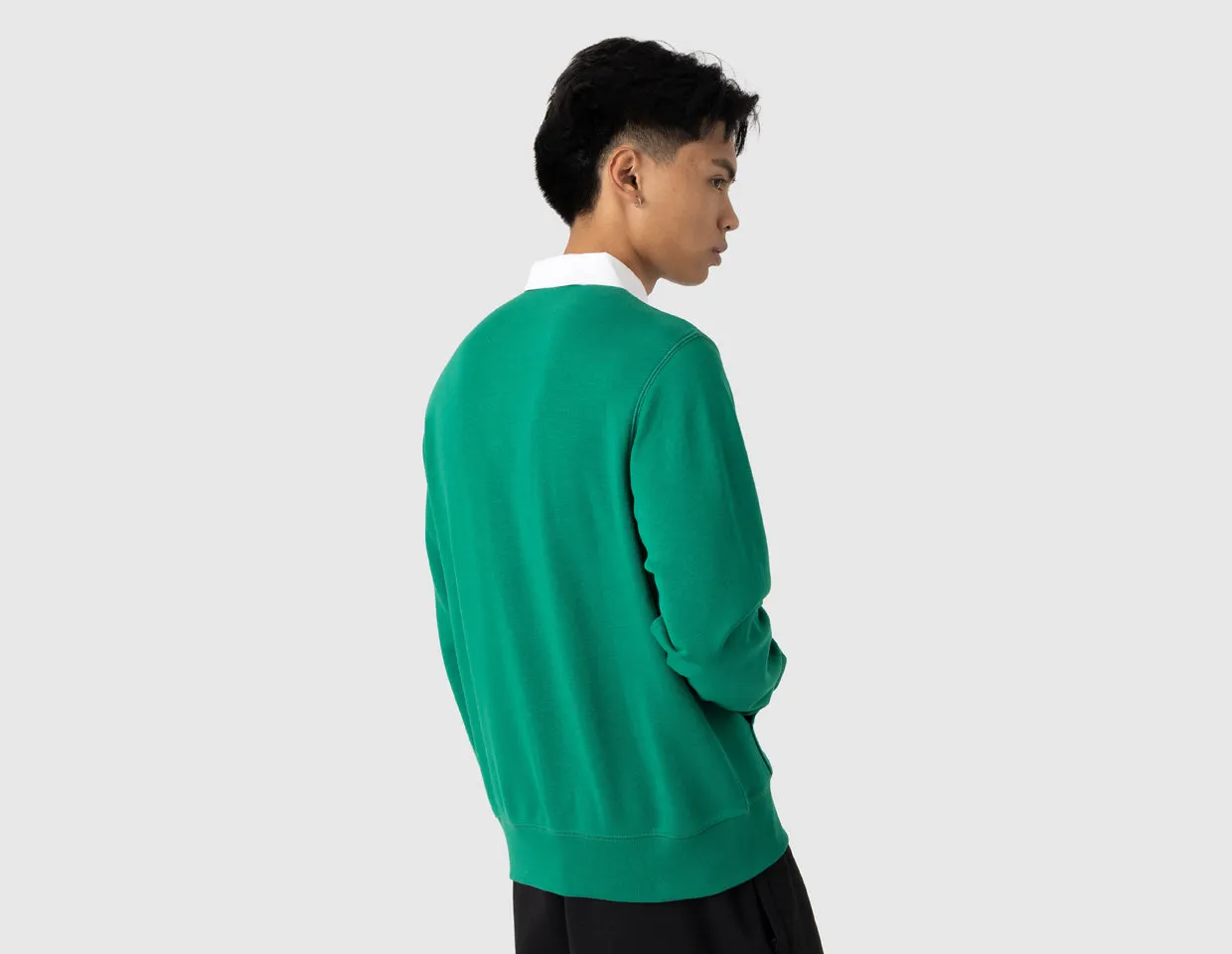 Nike Long-Sleeve Fleece Polo Malachite / White