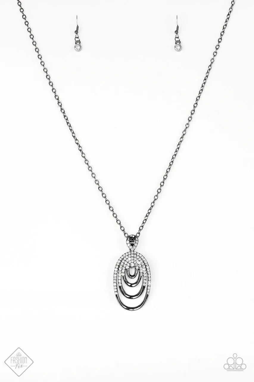 Paparazzi Accessories  - The Heiress #N306 Box 4 - Black/Silver Necklace