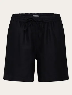 POSEY linen mix elastic waist shorts - Black Jet