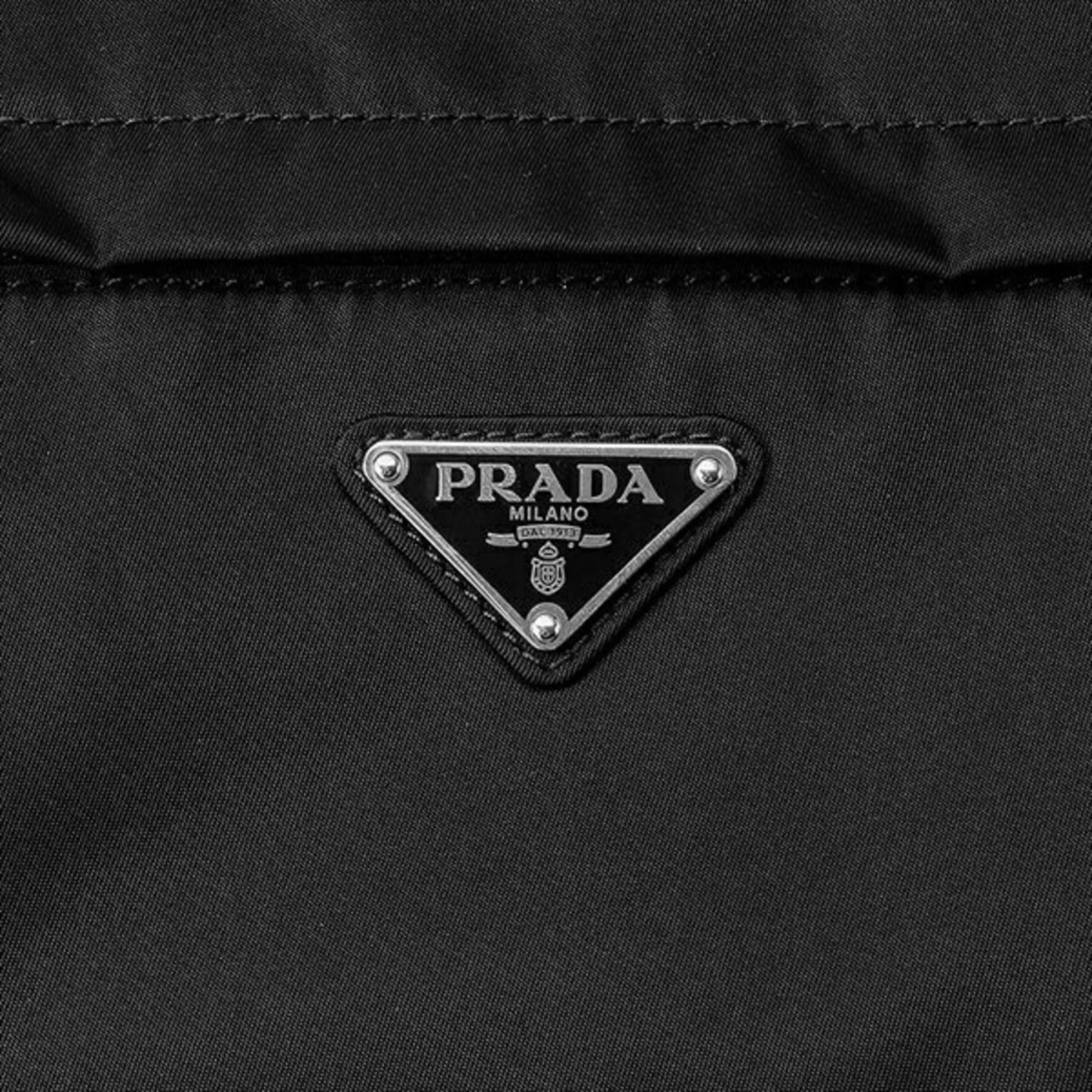 Prada Marsupio Tessuto Nylon Triangle Logo Black Belt Bag